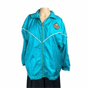 Vintage Crossroads Teal Windbreaker Jacket Size M/P